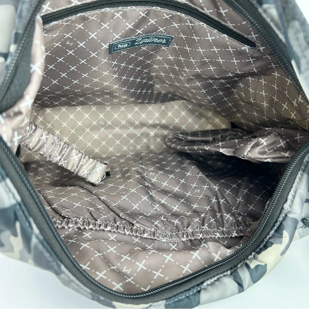 Lug Zipliner Camo Hobo Crossbody Lightweight Convertible Travel Organizer Bag